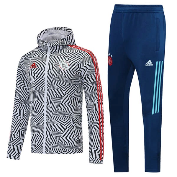 Rompevientos Ajax Conjunto Completo 2021 2022 Blanco Azul